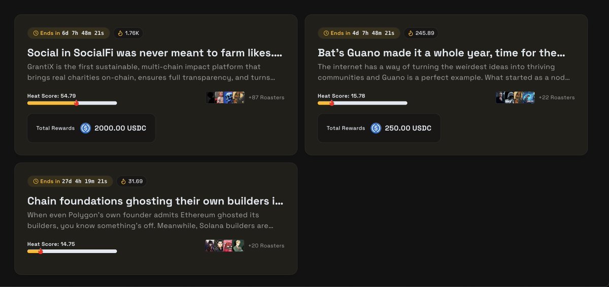 bad_chain's tweet image. We’ve got 3 live Roast Markets. Go cook in all of them
If you’re not cooking, then don’t talk to me