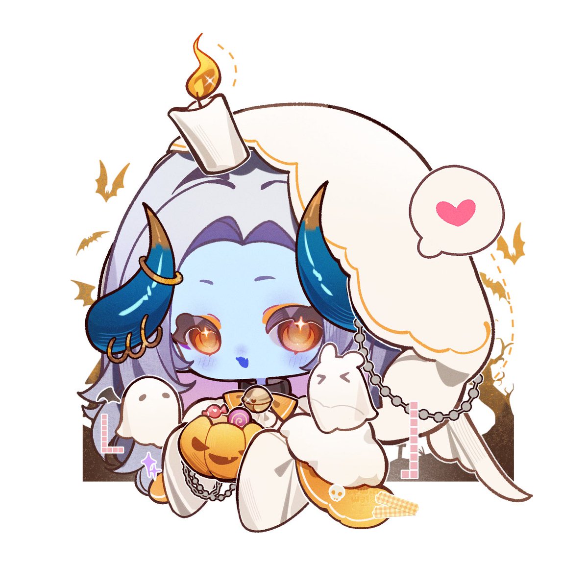 Boo! 

Happy Halloween!!! 💜🎃

🎨: @/pwintwai21 
#galpalart