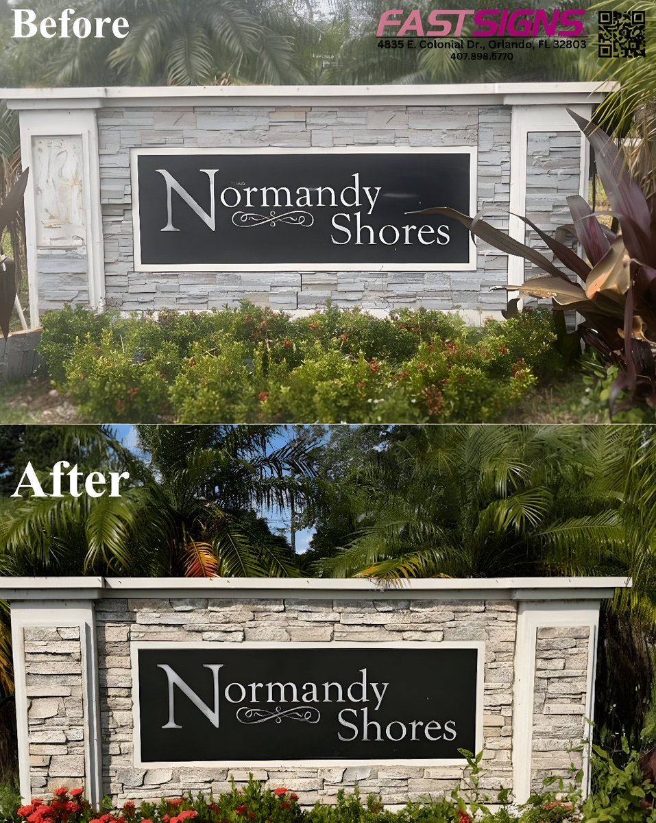 FastsignsOrland's tweet image. Touched up and ready to go! This neighborhood monument sign was overdue for a refresh, so we came to the rescue. 

#FASTSIGNSOrlandoCentral #monumentsign #BestofOrlando #makeyourstatement