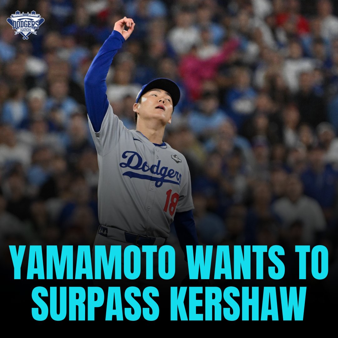 DodgersNation's tweet photo. Yamamoto reported that he wants to surpass Clayton Kershaw as a pitcher.

“I think from my heart that I want to be an ace pitcher like Kershaw, and I want to do my best to one day surpass my great senior..." - Yamamoto

Do you think Yamamoto will be as great as Kershaw? 🤔 https://t.co/xJCcXULKnH
