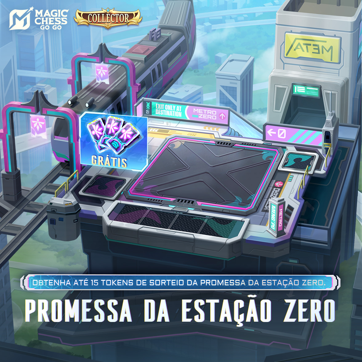 mcggbr's tweet image. A Promessa da Estação Zero do MCGG chegou! Ganhe o Tabuleiro Colecionador "Estação Zero"!
Entre no MCGG e participe da batalha para obter 3 Tokens de Sorteio gratuitos! 
#MagicChessGoGo
#MCGG
#MCGGSeason3
#MCGGS3CosmicTraders
#MCGGNewSeason