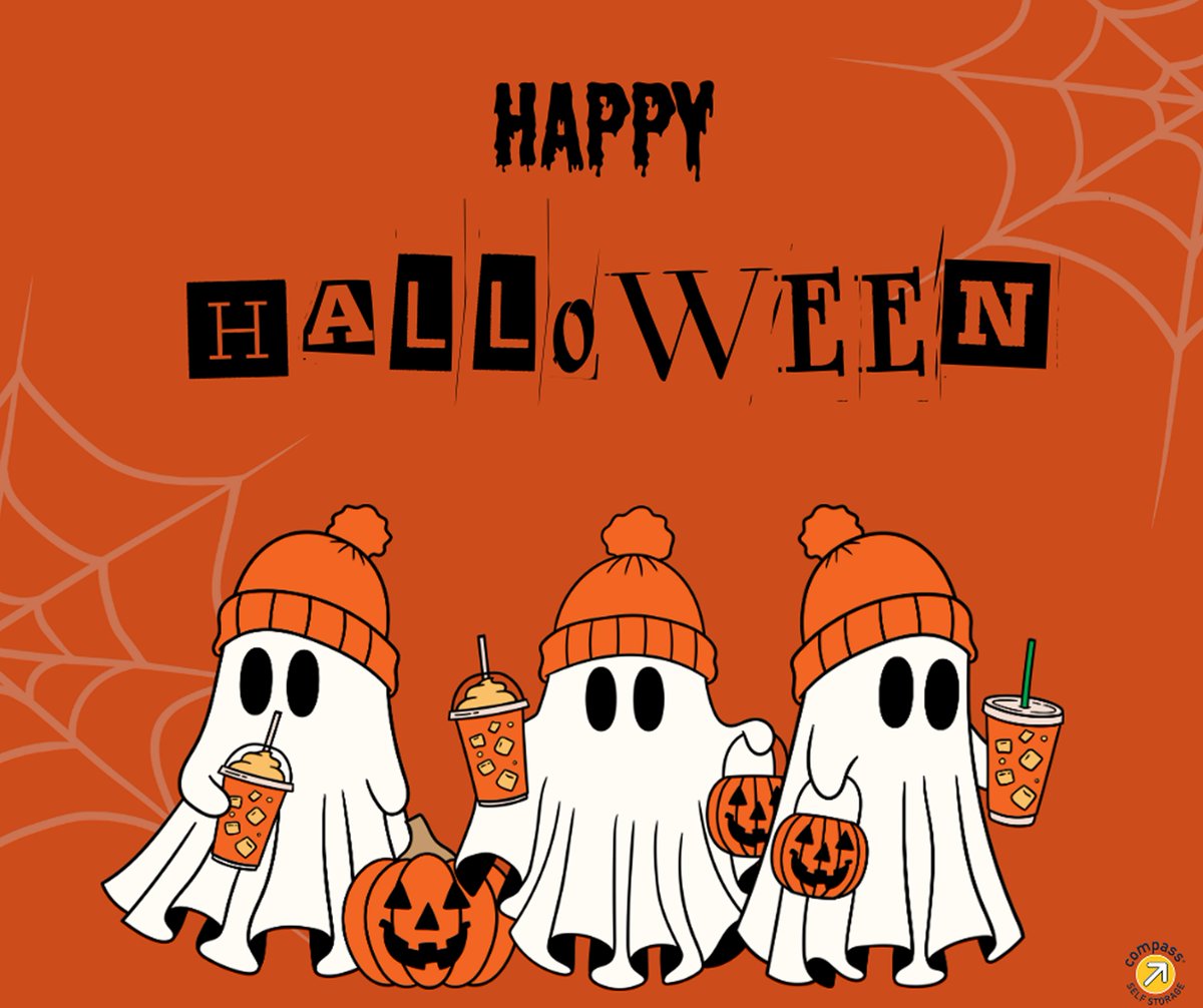CompassStorage's tweet image. Happy Halloween, everyone! 🕷️🍬 It&apos;s time for spooky fun, sweet treats, and some hauntingly good memories! What’s your favorite Halloween tradition? Ghost stories, costume parties, or maybe a haunted house? #HappyHalloween #CompassSelfStorage #SpooktacularFun
