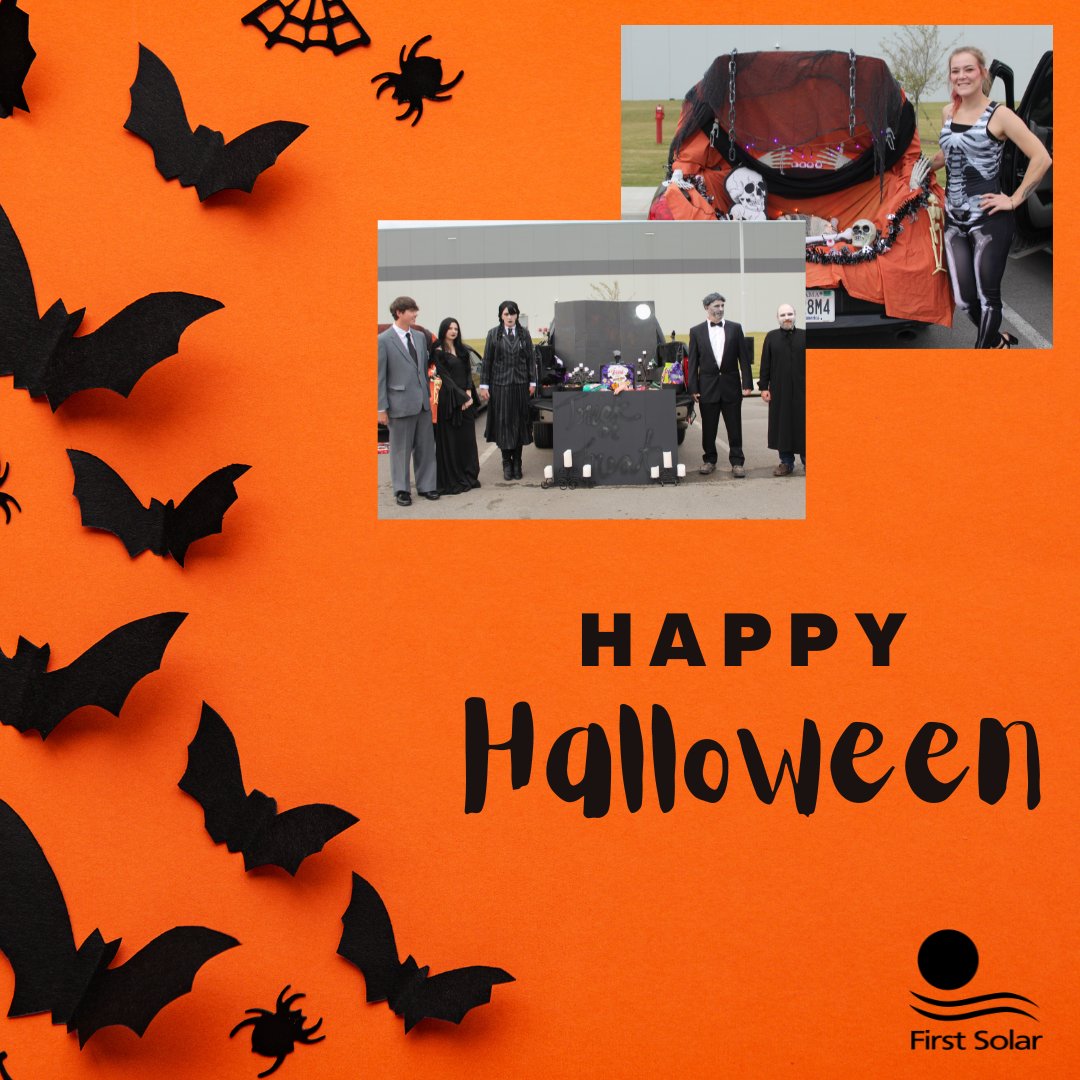 Happy Halloween from all of us at First Solar! 🎃 

Whether you're out trick-or-treating or just soaking in the spooky vibes, make sure to stay safe and have fun. Check out the tip below if you or your children plan on participating in any full moon festivities! 🌕🍭 

♻️