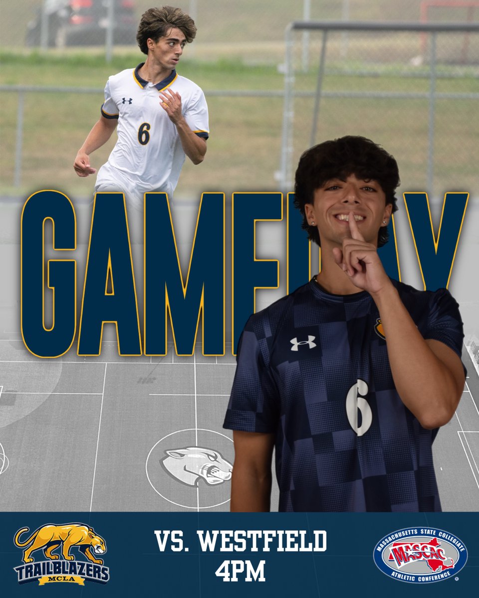 MATCH DAY!

Men's Soccer is hosting Westfield State to take on the Owls today at 4 p.m. at Shewcraft Field.

Video: athletics.mcla.edu/links/0ga7ra
Live Stats: athletics.mcla.edu/sports/msoc/20…