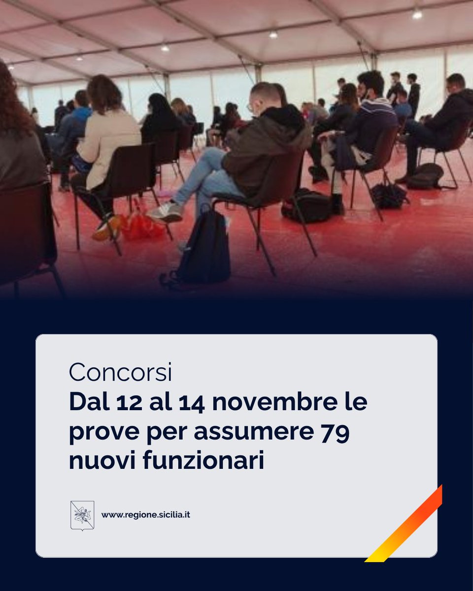 ✍🏻 Prosegue l’impegno del governo regionale nel processo di rinnovamento del personale dell’Amministrazione. Dal 12 al 14 novembre si svolgeranno le prove scritte dei concorsi pubblici per il reclutamento di 79 funzionari direttivi.

Leggi 🔗 regione.sicilia.it/la-regione-inf…

#Sicilia