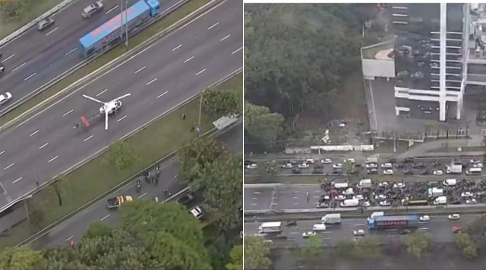 paranaurgente's tweet image. CIDADE DE SÃO PAULO | CAOS NA MARGINAL: Helicóptero da PM pousa na pista, fecha via e trava São Paulo em plena manhã de sexta noticiasdesaopaulo.com/noticia/353/ca… #saopaulo #pmsp #cidadedesaopaulo #Policia #marginaltiete #barrafunda