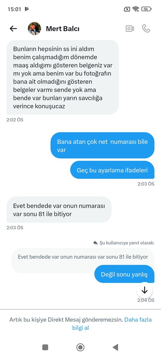Mert Balcı takip edip sonra takipten çıkıp hesabı kitlemiş.
Amcası Tuncay Balcı girme sen bu işlere benim başımı yanacaksın genel müdür anlattımışlar yalanımız ortaya çıkacak demiş.
<a href="/dhmikurumsal/">DHMİ Genel Müdürlüğü</a> <a href="/ecakmakdhmi/">Enes Çakmak</a>
