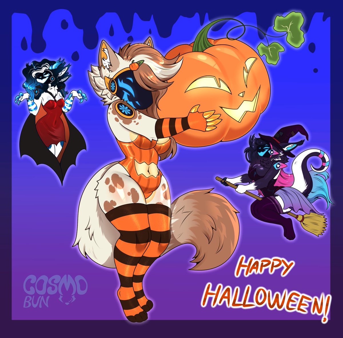 Caramel, Stella and Starbyte wish you a nice and spooky night! 🎃