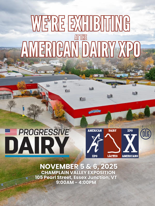 PDmag's tweet image. We’re headed to Vermont! 🧀🇺🇸 Progressive Dairy is excited to be exhibiting at the American Dairy XPO on November 5–6, 2025, at the Champlain Valley Exposition in Essex Junction, VT.

#AmericanDairyXPO #ProgressiveDairy #DairyIndustry #FarmShow #DairyExpo