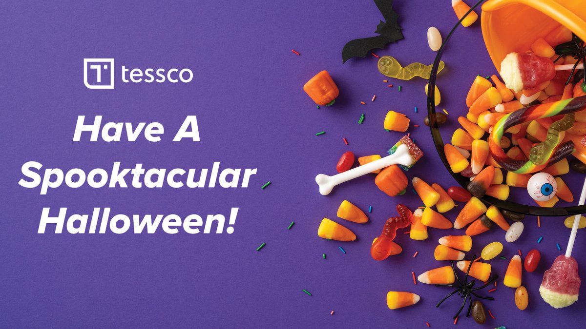 TesscoTech's tweet image. From all of us at Tessco, we hope you, your families, and friends enjoy a scary good Halloween!