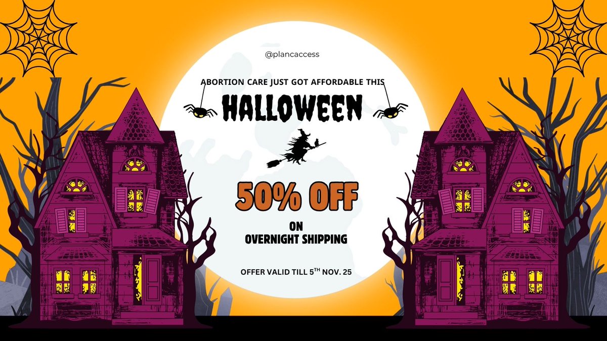 pillaccess's tweet image. Halloween is all about magic ✨
And what’s more magical than 
50% OFF Overnight Shipping? 🚚
Fast, safe, and spooky savings await! 🎃
Visit: plancaccess.org
#HalloweenOffer #FastDelivery #HealthDeals #FastShipping #HalloweenDeals