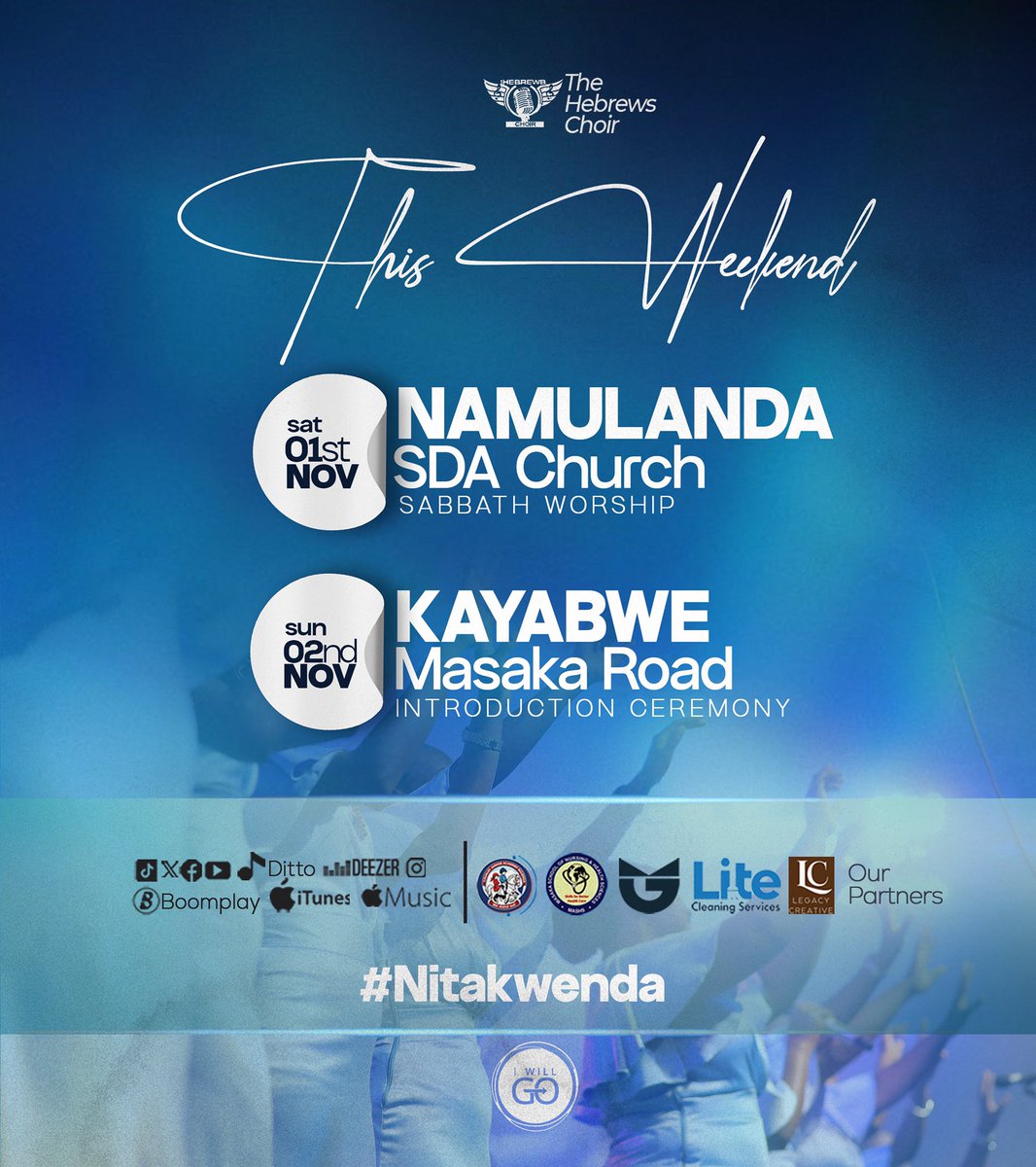 Happy Sabbath to you All🥰💐
Utakwenda? 
Sema Mimi Nitakwenda…..

We are excited to worship again with the people of Namulanda. Thank you for loving us so dearly.

On Sunday, Mikolo Things will take us to Kayabwe; bintu by Culture 📸💃
#THC_LiftingUpJesus 
#Nitakwenda