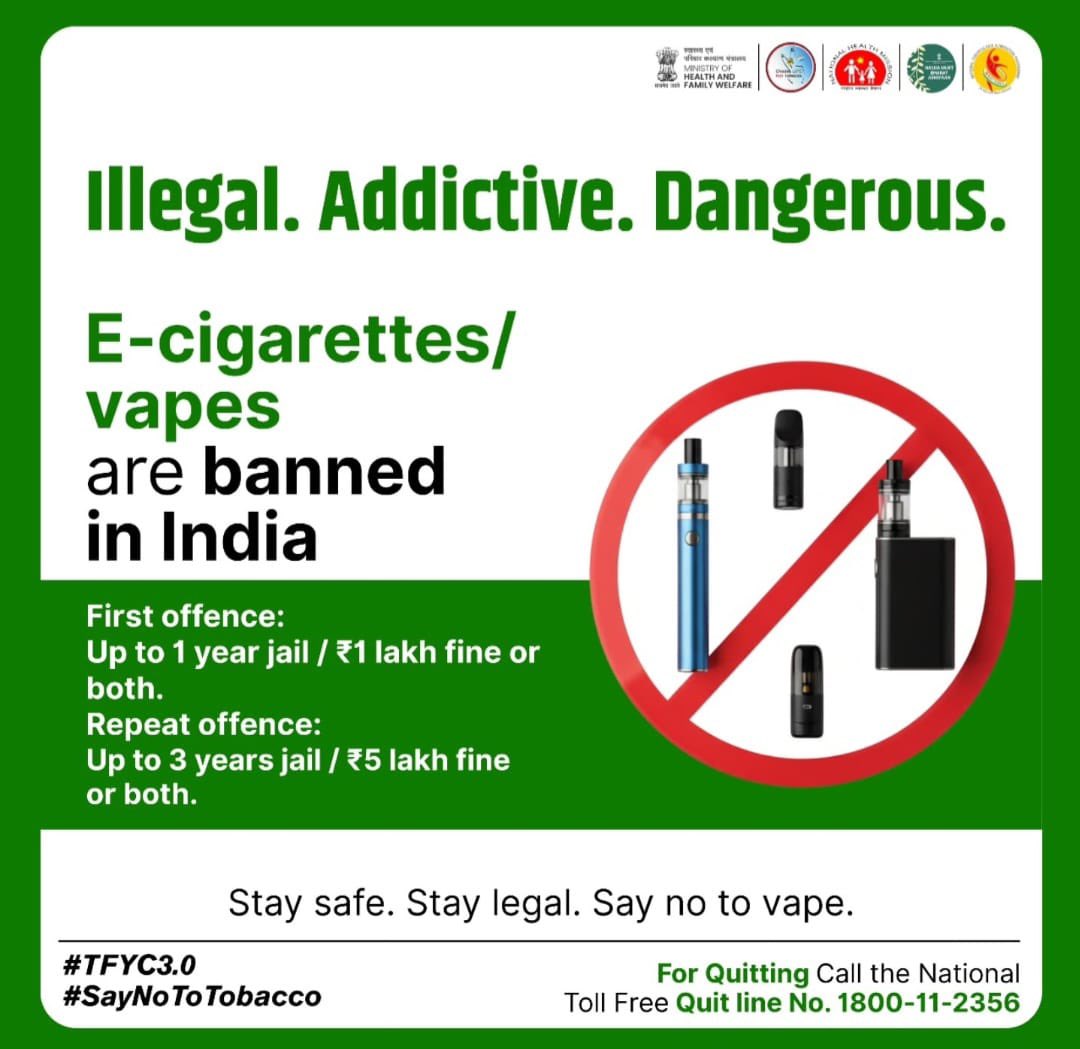 Stay safe. Stay legal. Say no to vape. #saynototobocco @OfficeOfLGJandK  @PIBSrinagar @ddnews_jammu @radionews_jammu