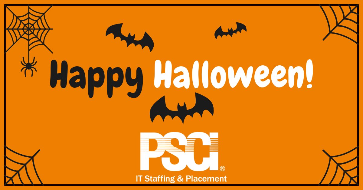 PSCI's tweet image. #Hiring challenges don’t have to be scary! At #PSCI, we connect businesses with the #TechTalent they need to succeed. Wishing everyone a safe &amp;amp; #HappyHalloween! #ITStaffing