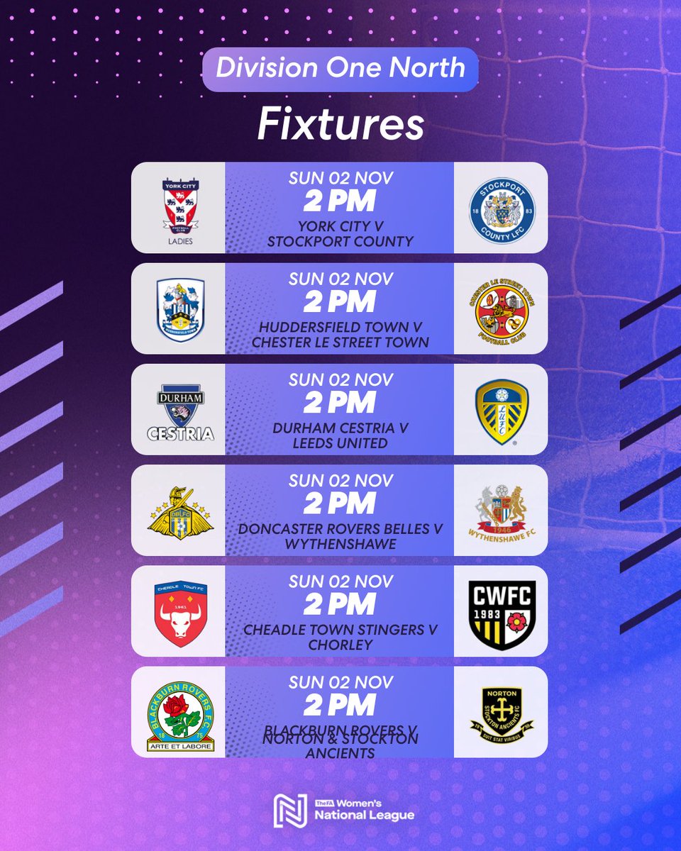 Hoping for another +3 🤞

<a href="/WythenshaweFCW/">Wythenshawe FC Women</a> look to continue their storming run as they take on <a href="/donnybelles/">Doncaster Rovers Belles</a> in Division One North

#FAWNL