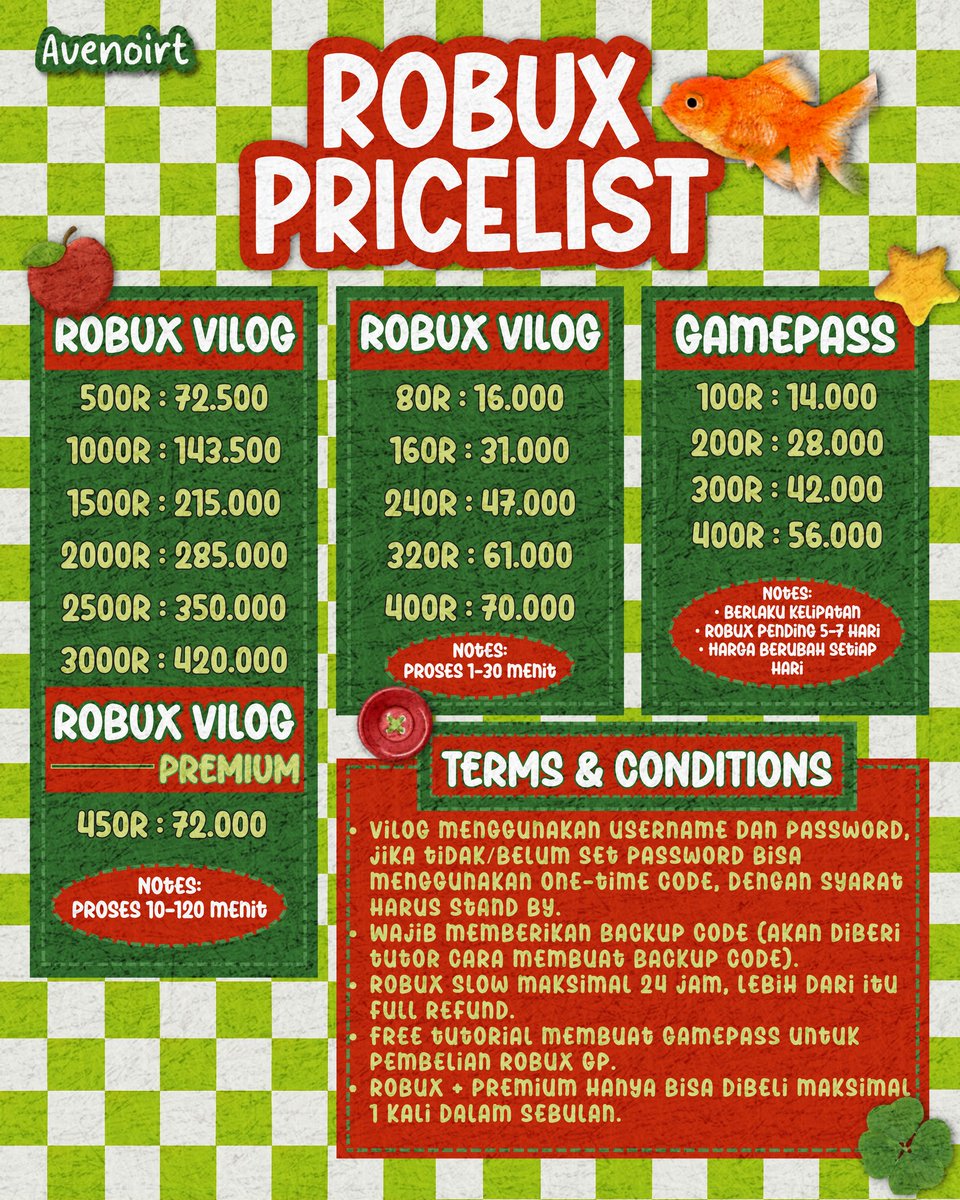 jual apprem dan robux, wa only! tweet media