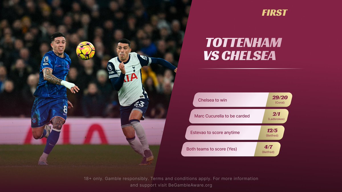 Tottenham VS Chelsea tips and predictions: Maresca’s youthful side to cause Spurs problems ⚽
Could it be another ‘Battle of the Bridge’? Chelsea and Tottenham renew their rivalry with both sides looking for big wins to gain some momentum…
🔗 first.com/sports-betting…