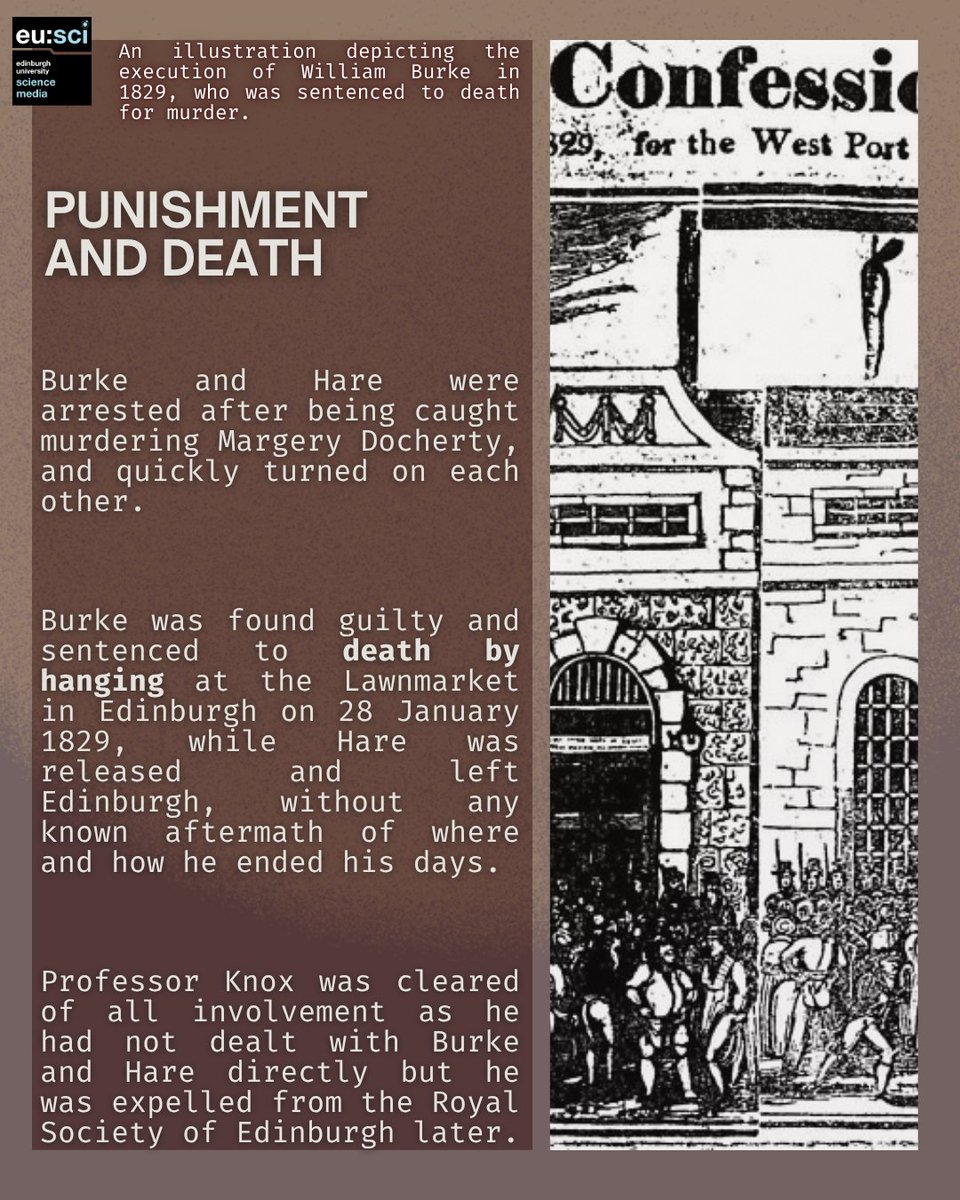 eusci's tweet image. The Murder case of Burke and Hare from 19th century Edinburgh led to the Anatomy Act of 1832 for greater legal access to corpses for teaching purposes. Until today, Burke’s skeleton is displayed at the Anatomical Museum at UoE.🍂Read more below! 
#ScienceComm #Halloween #EuSci