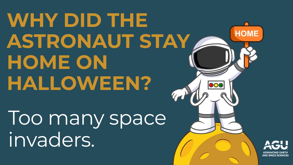 theAGU's tweet image. We know times are serious right now, but everyone deserves a little scientific laughter. 🎃

Here’s some #Halloween humor from the #AGU team — because even scientists need to let off a little steam! 🌋

#ScienceHumor
