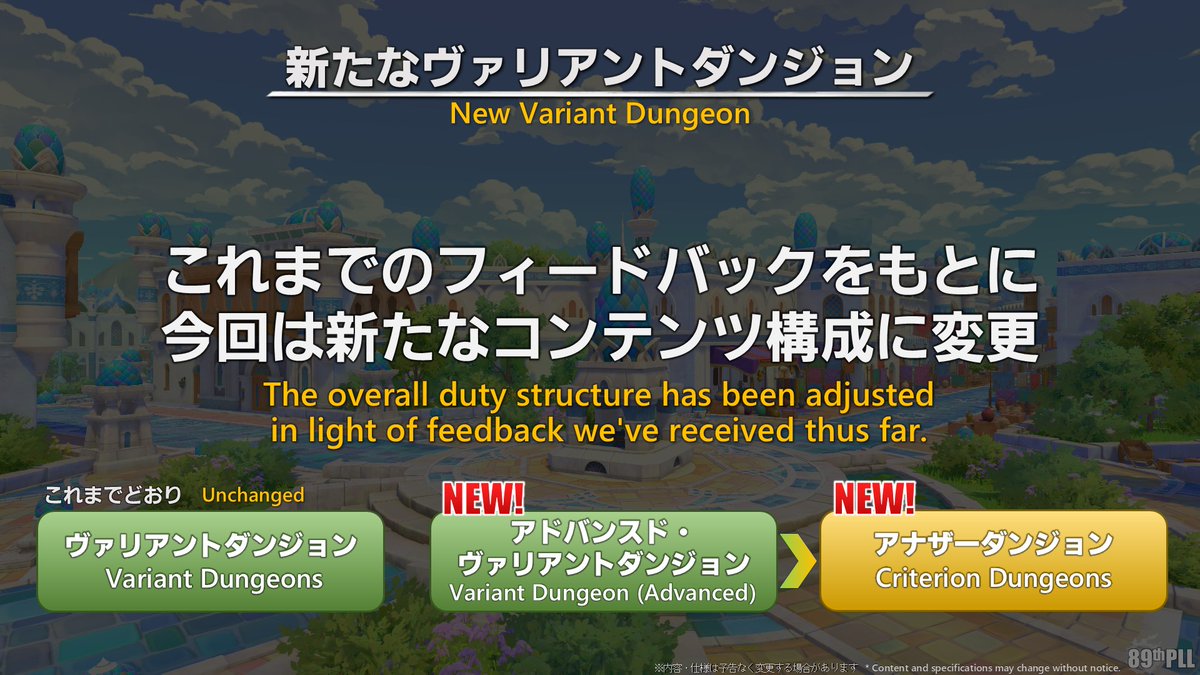 【#第89回PLL】
／
ヴァリアントダンジョンアップデート✨
＼

より遊びやすくリニューアルしました🙌✨

🌐 sqex.to/sWCFC #FF14 #XIVLive #霧の中の理想郷