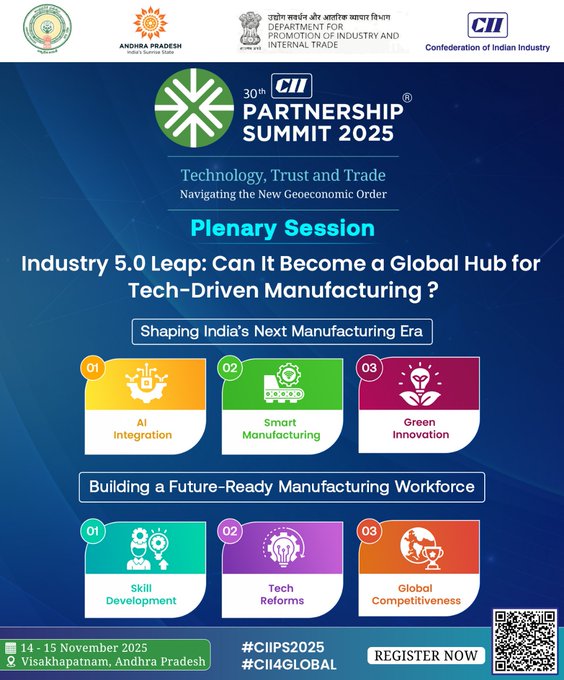 jyothsna_tdp's tweet image. 2️⃣
Under the visionary leadership of Hon’ble CM @ncbn Garu, Andhra Pradesh will showcase its transformative roadmap:⚙️ AI &amp;amp; Deep Tech
🔋 Green Energy &amp;amp; Renewables
✈️ Aerospace &amp;amp; Defence Corridors
🏗️ Industrial Corridors 2.0
🌊 Port-led Logistics &amp;amp; Exports

#CII2025 #InvestInIndia…