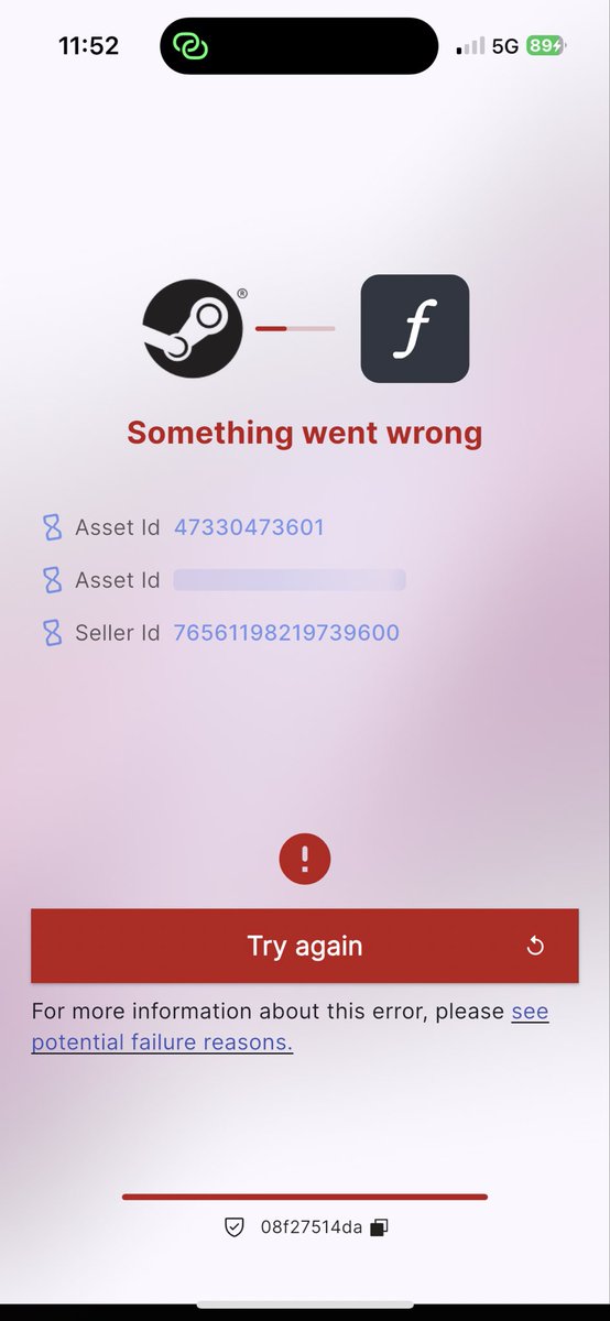 leonszabo9's tweet photo. @csfloatcom My trade was reversed and reclaim verifier does not work, is anyone else having this problem or know what to do? https://t.co/ICdhIU07SR