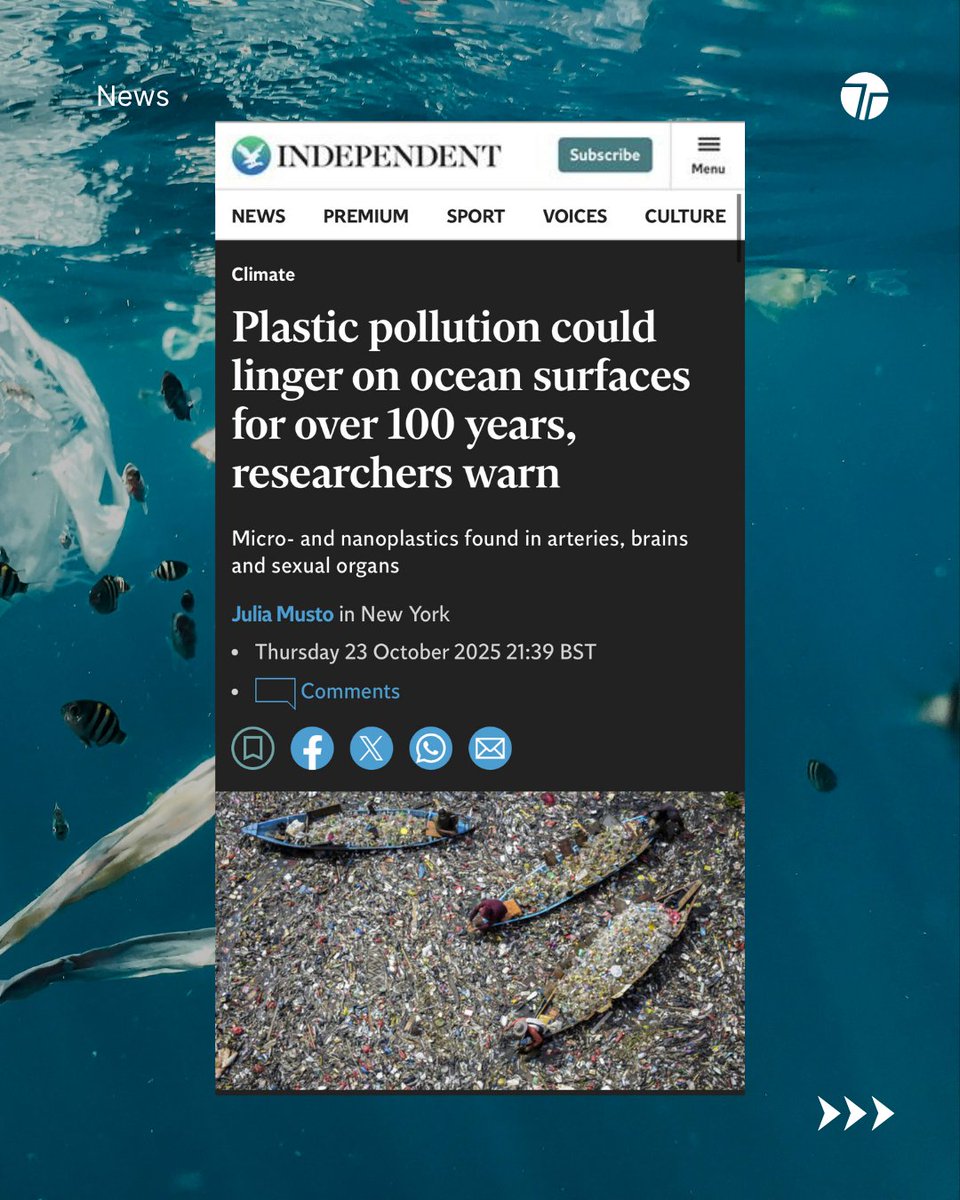 TechTeysha's tweet image. New research reveals that even if all plastic pollution stopped today, it would take over 100 years to clear our oceans.

Our bio-based polymers offer a sustainable alternative to petrochemical plastics. The message is clear - we must act now.

#PlasticPollution