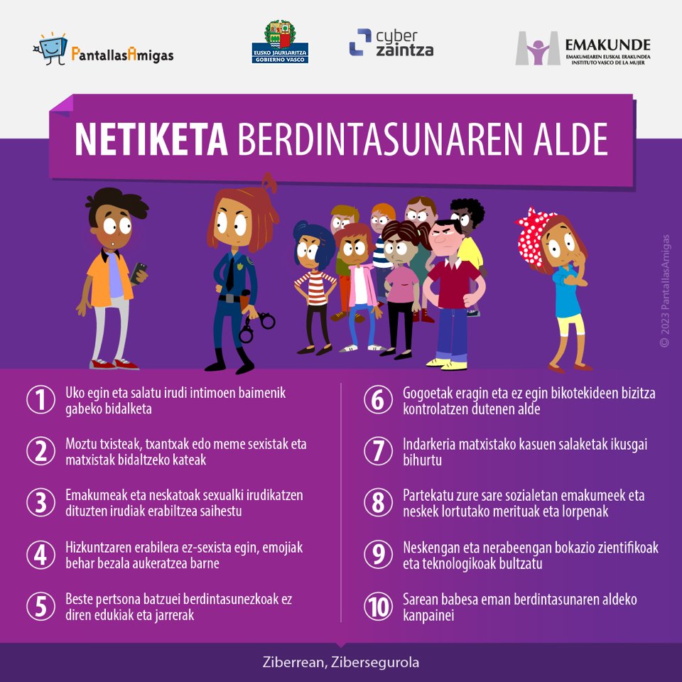 Batzuetan online bitartekoen atzean ezkutatzen den anonimotasuna informazio pribatua edo faltsua erasotzeko, umiliatzeko edo zabaltzeko erabil daiteke. Errespetuzkoagoa, seguruagoa eta berdintasunezkoagoa den espazio digital baten alde lan egitea ekintza bateratua da, horrelako