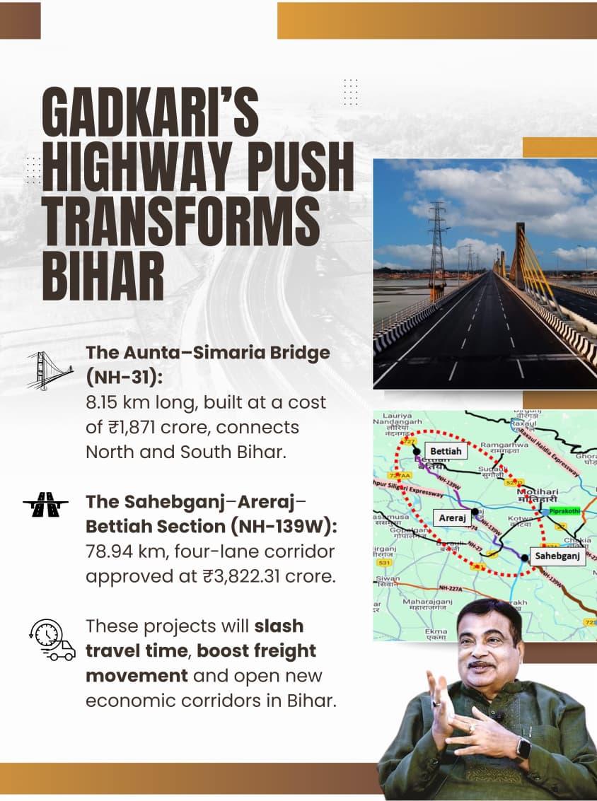 अब भारत का हर राजमार्ग सिर्फ दूरी नहीं घटाता, दिलों को भी जोड़ता है। ❤️
<a href="/nitin_gadkari/">Nitin Gadkari</a>