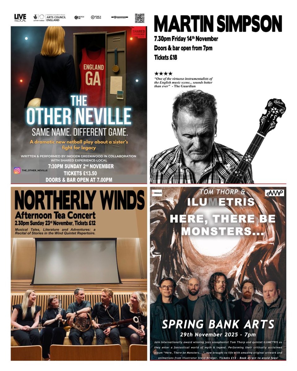 Coming soon, get your tickeys now. 
wegottickets.com/springbankarts/
#springbankarts #newmills #highpeak #derbyshire #visitnewmills #theatre #drama #events #coffeemorning #community #folkmusic #livemusic #jazzmusic