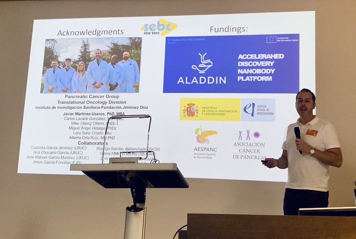 projectaladdin's tweet image. ALADDIN at the XXI National Meeting of  Sociedad Española de Biología Celular 🙌 

Last week, PI Javier Martinez-Useros from the Instituto Investigación Sanitaria Fundación Jiménez Díaz joined the event and presented the ALADDIN project.

#ALADDINproject #EICPathfinder