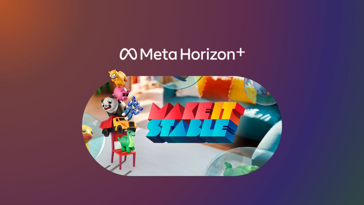 OddersLab's tweet photo. Excited to share that our #mixedreality puzzler Make It Stable is joining the Meta Horizon+ Indie Catalog starting November 1st! ✨
🌏 MR | First Person | Casual Physics Fun
💥 Get ready to Make It Stable — now easier than ever to play through Horizon+!
#MetaQuest #HorizonPlus https://t.co/akWCWcOBLz