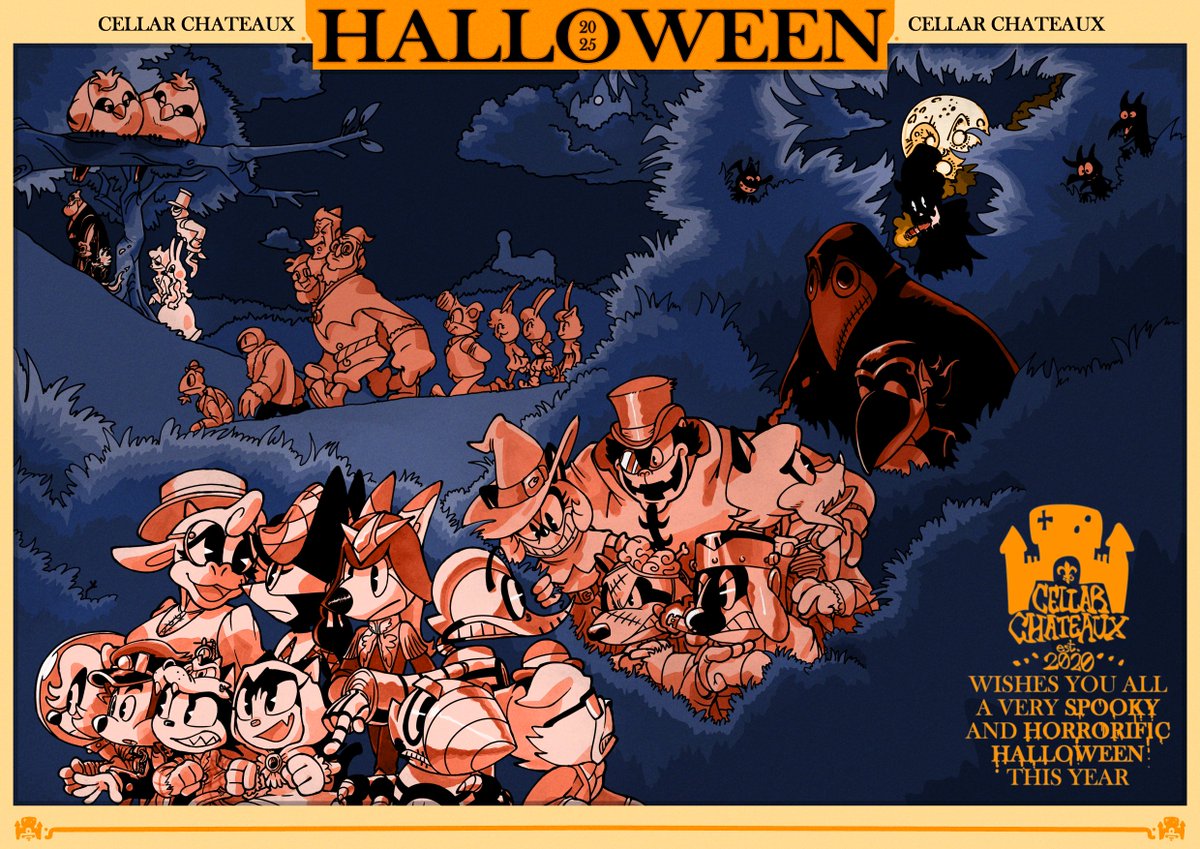 Boo! Watch out for ghouls, haunts and monsters and bring out your best tricks and treats on this chilly Halloween night, from us at Cellar Chateaux.

Art by <a href="/PPDPPL_art/">M.A.R.S.F.🇵🇹 (🟦 ppdppl.com) 0 comms open</a>