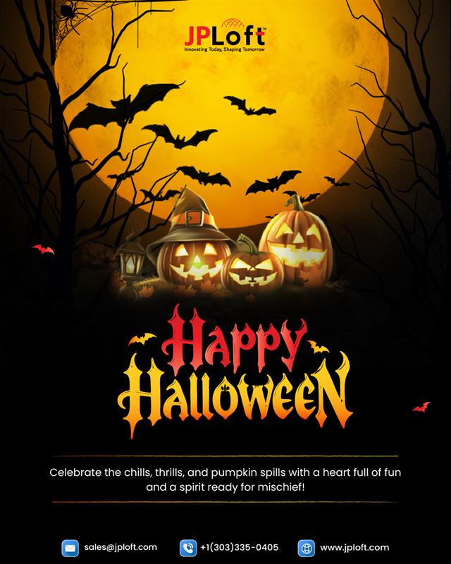 jploftsolutions's tweet image. 🎃 From ideas to innovation and a little spookiness too 
💡💻 𝐇𝐚𝐩𝐩𝐲 𝐇𝐚𝐥𝐥𝐨𝐰𝐞𝐞𝐧 𝐟𝐫𝐨𝐦 𝐉𝐏𝐋𝐨𝐟𝐭! 👻

#HappyHalloween #Halloween2025 #SpookySeason #JPLoftCelebrates #TrickOrTreat #HalloweenFun #SpookyVibes #JPLoft