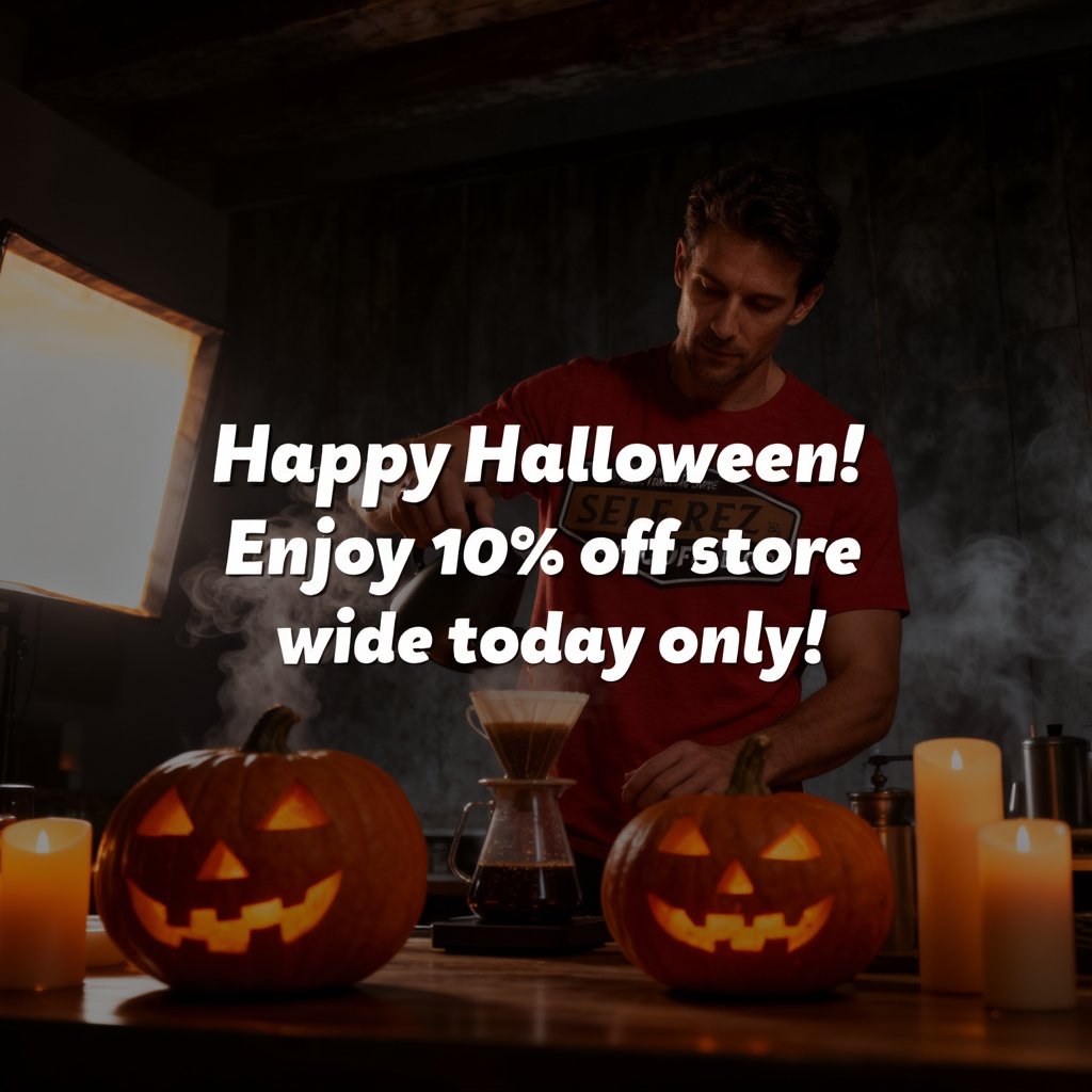🎃 Spooktacular Sale – 10% Off Today Only! 🎃

The night’s getting darker… and the coffee’s getting bolder.
Fuel your fright night with Self Rez Coffee, roasted to perfection for those who run on grit and caffeine.

☕ Save 10% on all roasts today only!
From dark and daring to