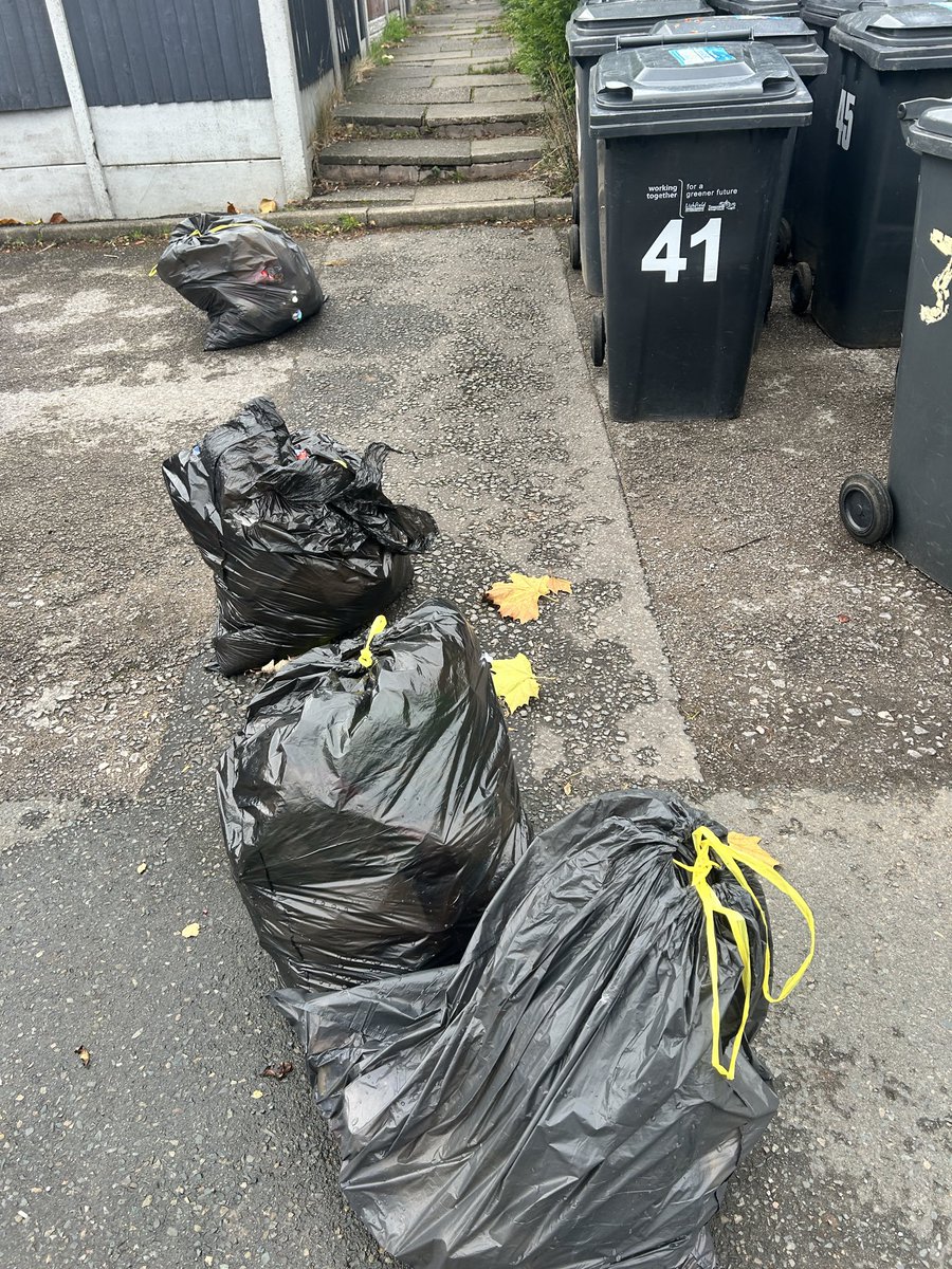liamcompton88's tweet photo. @Lichfield_DC @BurntwoodTC is this professional to you? They forgot to empty bins 2 weeks ago so residents had extra rubbish this week. Now these bags will be left for animals to break open and eat there way through before the volunteers put them in red bags for you to collect. https://t.co/2FH0n7l7zY