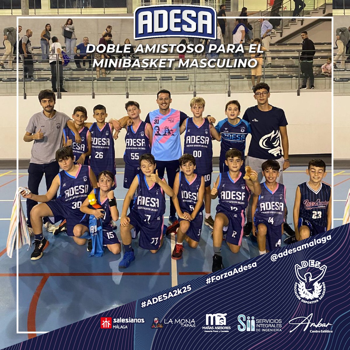 Doble amistoso para nuestro MBK MAS para preparar el inicio de la competición. El Martes nos recibieron en <a href="/CerradoCalderon/">Colegio Cerrado de Calderón</a> y ayer Jueves recibimos en nuestro campo a <a href="/ED_FundacionSMV/">Escuela Deportiva Fundación Victoria</a>.

¡¡ Muchas gracias a nuestros rivales !!

#ADESA2k25 #ForzaAdesa #ProtagonistasDeLaHistoria