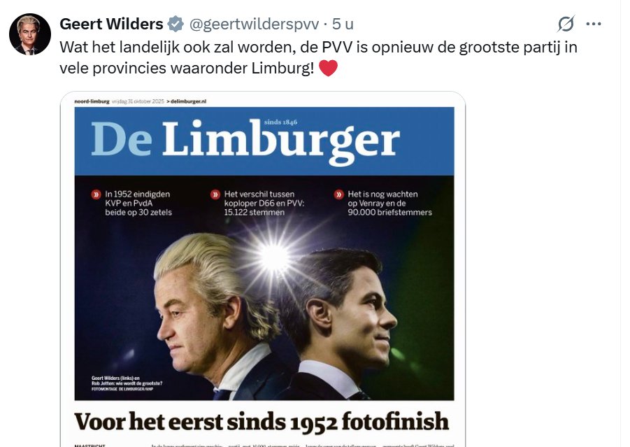 Geert Wilders doet er alles aan om te laten zien dat hij toch nog wel echt groot is. Feit is dat hij gigantisch heeft verloren nadat hij zelfs in de peilingen op zo'n 50 zetels stond. De man heeft compleet gefaald.