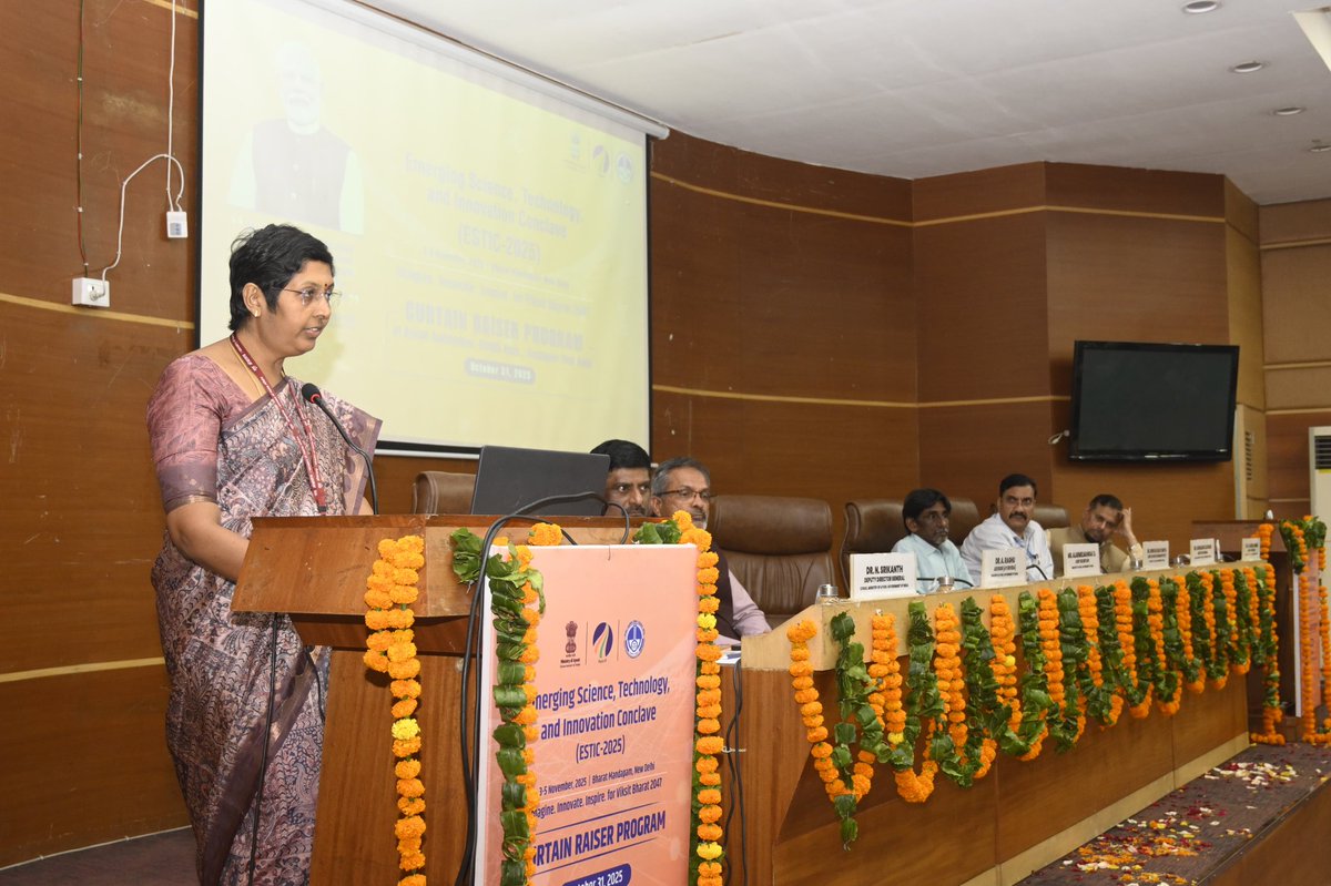 PIBAYUSH's tweet photo. @moayush holds Curtain Raiser PC for #estic2025 to be held from 3rd to 5th November 2025 at Bharat Mandapam, New Delhi

#estic 2025 Reflects the Convergence of India’s Traditional Health Wisdom and Modern Technologies

PR: https://t.co/EV4WAzPiHn https://t.co/1Dr0yETEAL