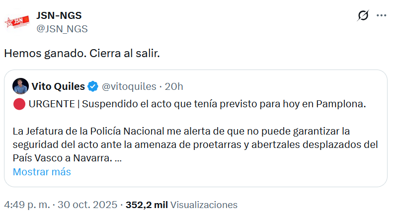 <a href="/PSNPSOE/">Socialistas Navarra / ❤️</a> Una forma muy rara de condenar.....