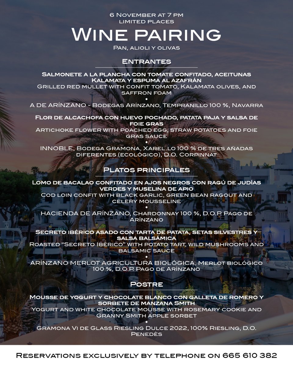 PortPetitRest's tweet photo. #SaveTheDate
🍷 CATA MARIDAJE en Port Petit
6 de Noviembre 19h

¡Descubrid el menú!

📲 Reservas a través del teléfono/ whatsapp 665 610 382

Pago en el restaurante o a través de https://t.co/B1GvBYIH1y https://t.co/EIRkvTgMjQ