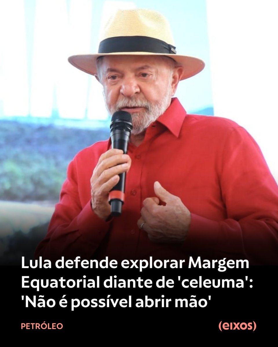 agenciaeixos's tweet image. ⚖️ Lula defende explorar Margem Equatorial diante de &apos;celeuma&apos;: &apos;Não é possível abrir mão&apos;

Presidente disse que é preciso construir o fim da utilização do combustível fóssil

👉 Leia mais: eixos.com.br/petroleo-e-gas…

#petroleo #biocombustiveis #combustiveisfosseis #fozdoamazonas…