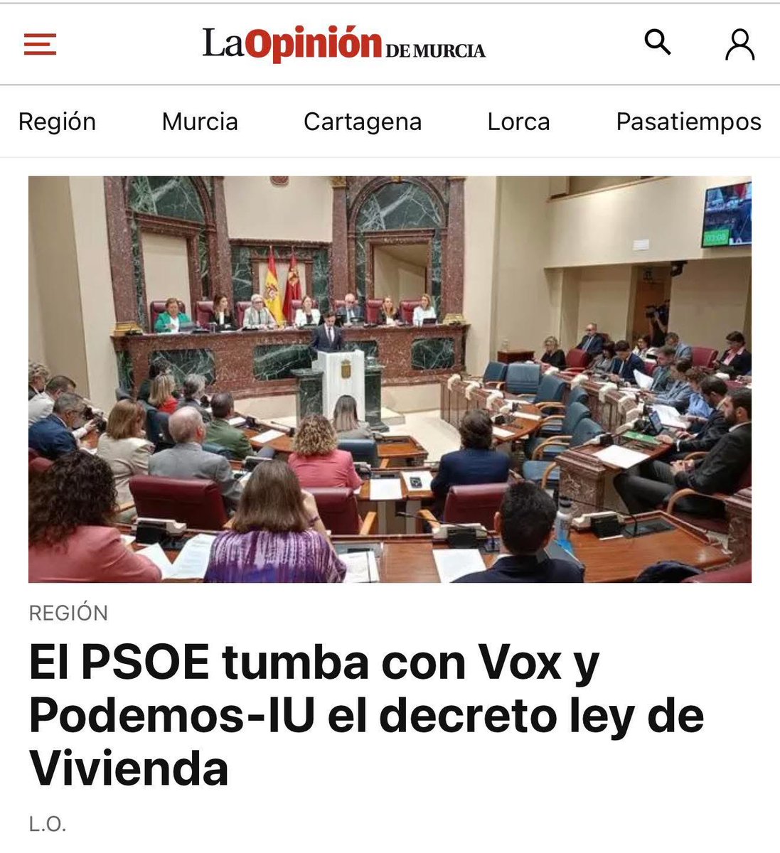 Otra más de la pinza PSOE - VOX. No perjudica a <a href="/PPRMurcia/">PP Región de Murcia</a> sino a la #RegiondeMurcia.