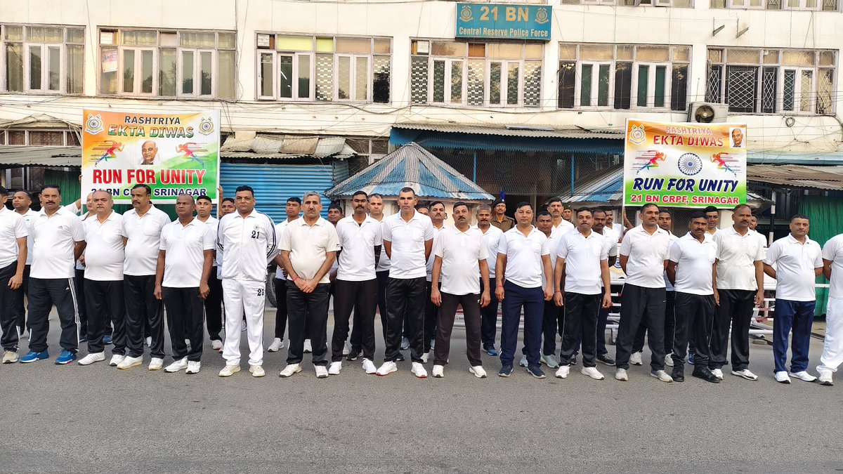 On the occasion of Sardar Vallabhbhai Patel’s 150th birth anniversary (National Unity Day <a href="/EktaDiwasBharat/">Ekta Diwas Bharat</a>), a Run for Unity was organized at 21Bn CRPF Metro Hotel, Srinagar ,J&amp;K.
