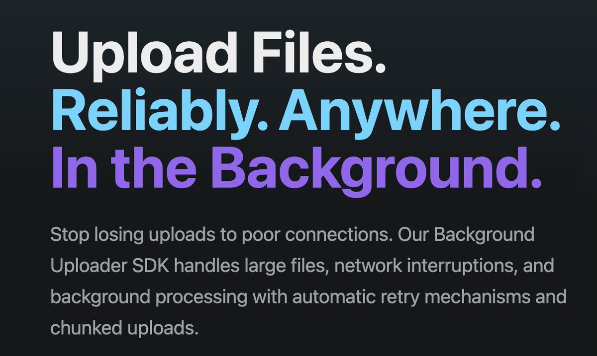 Our second react-native-video plugin just went live 🥳

Background Upload SDK → reliable uploads, retries, queue, large files that don’t fail silently.

It’s already running in prod for one ecommerce app: users upload long videos and don't worry.  

sdk.thewidlarzgroup.com/background-upl…