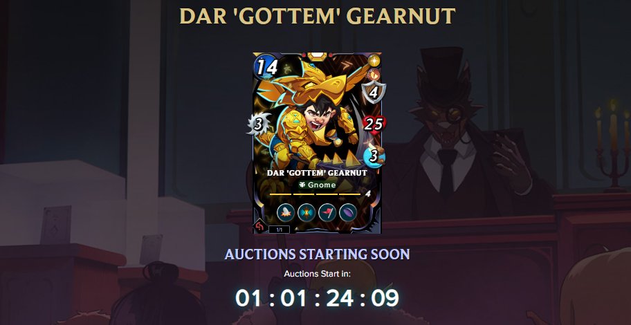 🔥 Dar “Gottem” Gearnut: The Black Foil Arcane ❄️

Tomorrow, the ultimate phase begins.

✨ 1 card. 1 auction. 24 hours. ⏳

The Black Foil Arcane isn’t just rare.
It’s one of one. 💎
Only a single copy will ever exist — and it goes to the highest bidder. 🏆
To enter, you’ll need