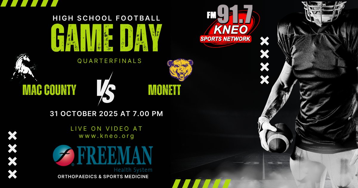 C4D6 quarterfinal this evening as #5 McDonald County travels to #4 Monett. Watch all the action live at kneo.org. (MSHSAA rule $10 fee for video stream) Pregame begins at 6:30 PM. <a href="/MC__athletics/">McDonald County Athletics</a>
