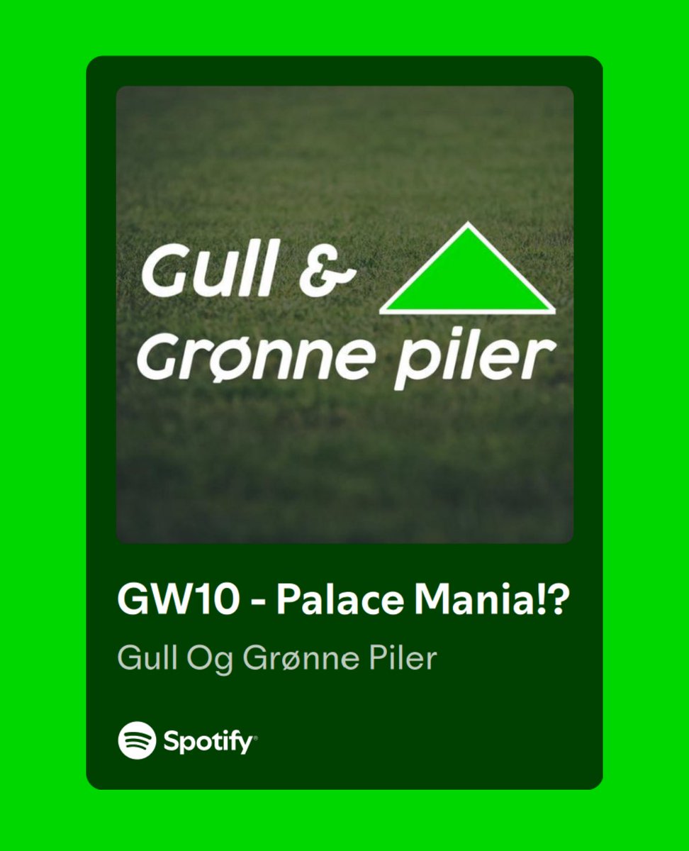GW10-Episode er ute på alle plattformer✅🎧

🔥Palace-Assets er hete
🆘Vil Gyök score mål snart?
❎Braut atocap inn i evigheten?

open.spotify.com/episode/6rxrth…
