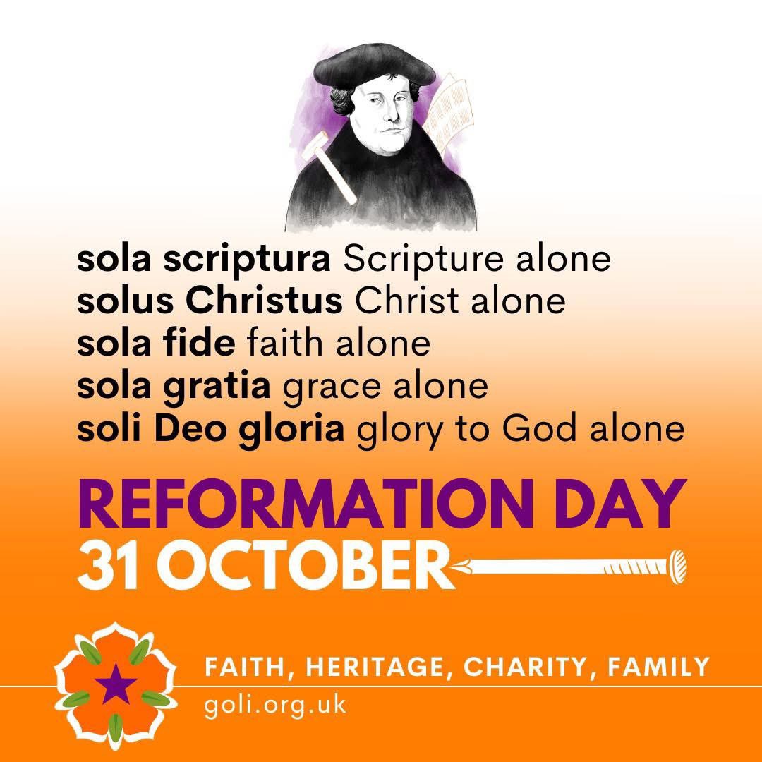 OrangeOrder's tweet photo. 31st October marks Reformation Day, the 508th anniversary of Martin Luther posting his 95 theses on the door of All Saints Church in Wittenberg which affirmed an individual’s opportunity to have a personal saving relationship with God through faith in Christ alone. https://t.co/ilKxxGRwvF