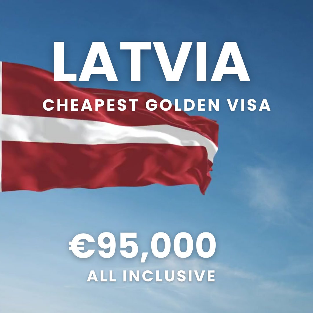 New! Latvia Golden Visa for Just €95,000 All Incl
(Includes Family members)

We have launched New Latvia golden visa program (cheapest in Europe). Become a Resident of Latvia

- Cheapest Investment in Europe
- Visa free access in Schengen area
- Very Fast processing (3 months)
-